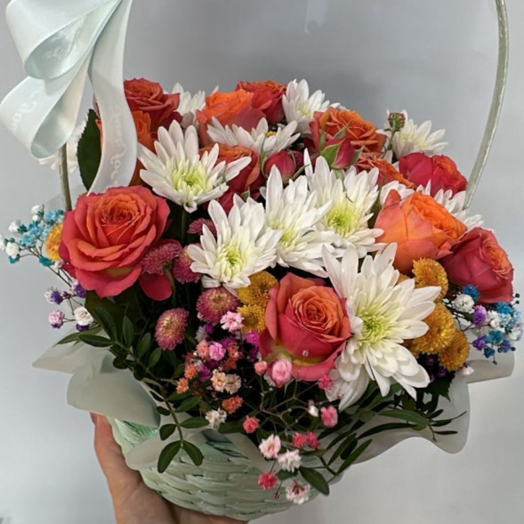 Композиция в корзине «Оранжевое настроение»  в Феодосии