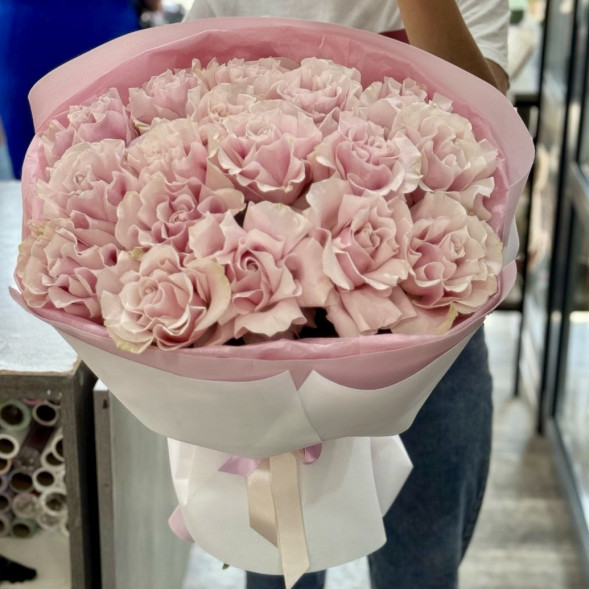 Букет 9 французких нежно-розовых роз в Феодосии